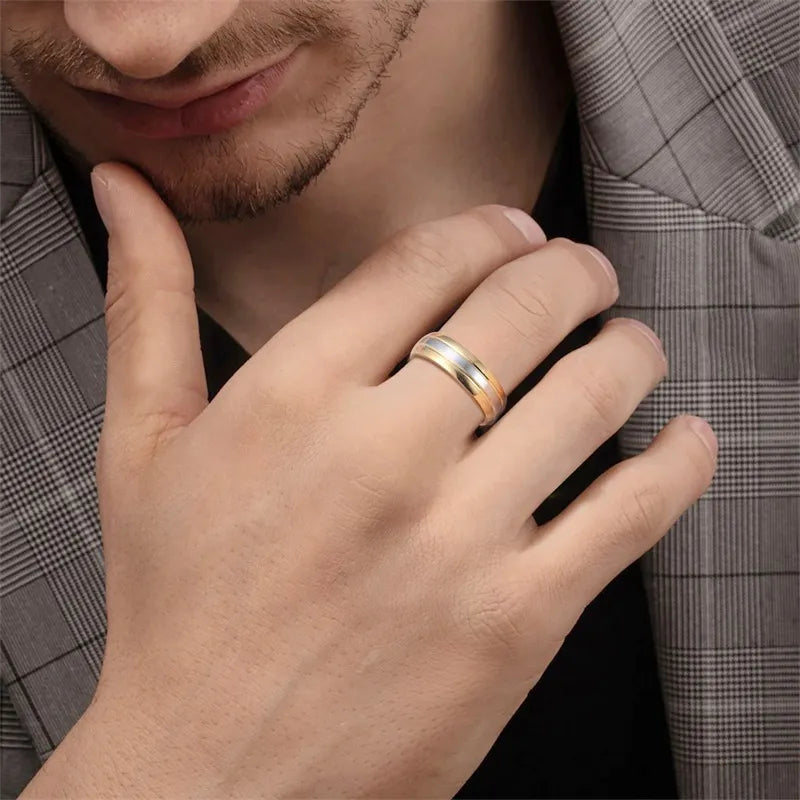 Partnerringe in Bicolor-Optik ⎜ Edles Ring-Set mit Zirkonia für besondere Anlässe