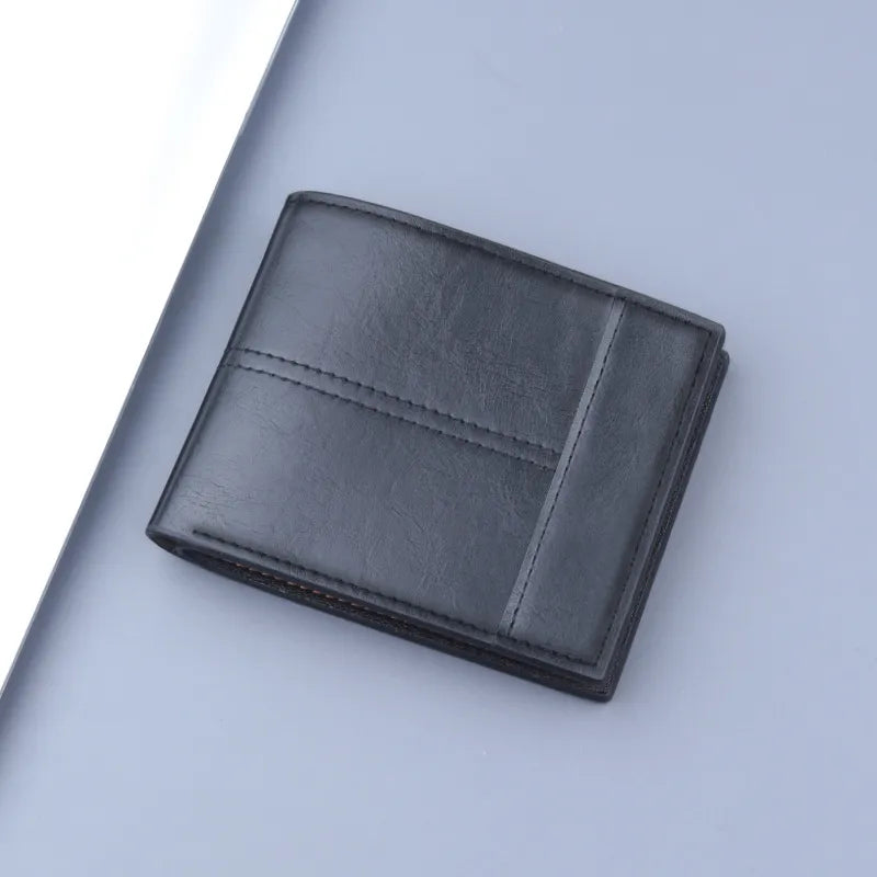 Herrenbörse mit Münzfach und Kartenfächern ⎜ Kompaktes Leder-Portemonnaie mit RFID-Abschirmung