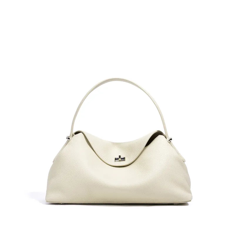 Elegante Schultertasche für Damen ⎜ Stilvolle Handtasche aus Leder mit kurzem Henkel für Alltag und Events