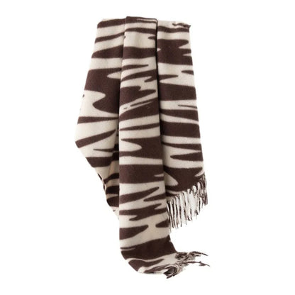 Weicher Winterschal mit Animal-Print ⎜ Modernes Tuch mit Fransen für stilvolle Wärme