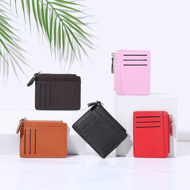Kartenetui mit Reißverschluss für Damen ⎜ Schlankes Design mit mehreren Kartenfächern und Münzfach
