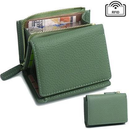 Mini Geldbörse mit Druckknopf für Damen ⎜ Kompaktes Portemonnaie mit mehreren Kartenfächern für unterwegs