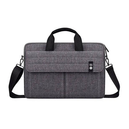 Laptop Schultertasche für Damen und Herren ⎜ Leichte Notebooktasche mit Vordertasche für Zubehör