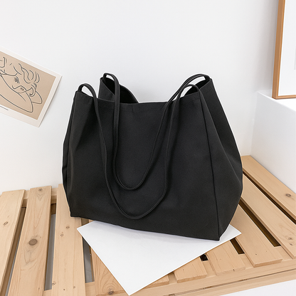 Tragetasche für Damen ⎜ Schlichte Stofftasche im Oversize-Design für Shopping und Freizeit