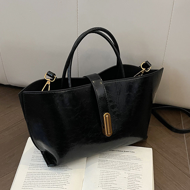 Damen Tasche in Lederoptik ⎜ Schlichte Tragetasche mit Struktur und Tragegriff für jeden Anlass
