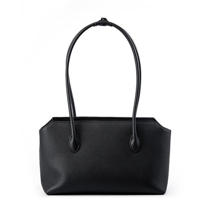 Elegante Ledertasche für Damen ⎜ Hochwertige Schultertasche mit langer Trageform für Büro und Freizeit
