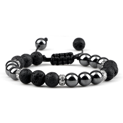 Armband aus Lavastein ⎜ Verstellbares Naturstein-Accessoire für Energie, Fokus und Balance