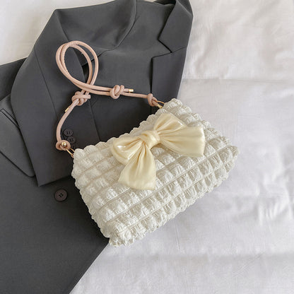 Vintage Tasche für Damen ⎜ Modische Handtasche mit Schleife im Vintage-Stil für Freizeit und Alltag