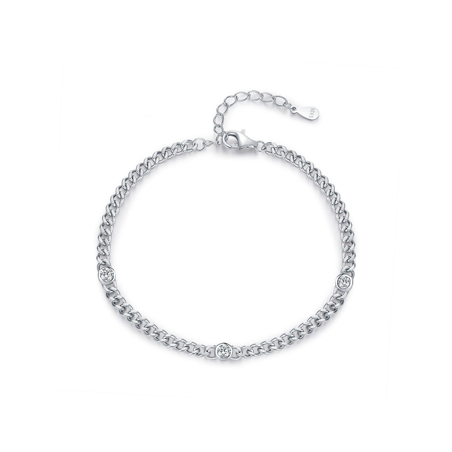 Damenarmband in Silberoptik ⎜ Klassisches Design mit Zirkonia für moderne und festliche Looks (925 Silber)