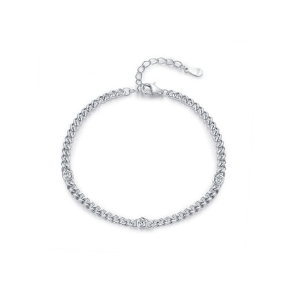 Damenarmband in Silberoptik ⎜ Klassisches Design mit Zirkonia für moderne und festliche Looks (925 Silber)