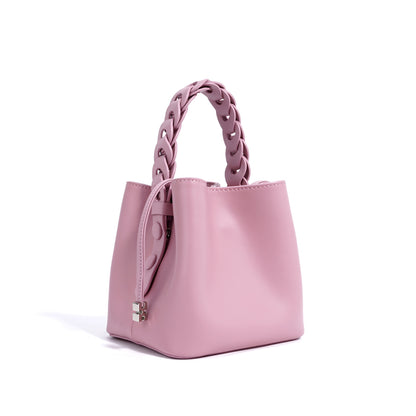 Mini Henkeltasche für Damen ⎜ Kompakte Umhängetasche mit geflochtenem Griff für City und Freizeit