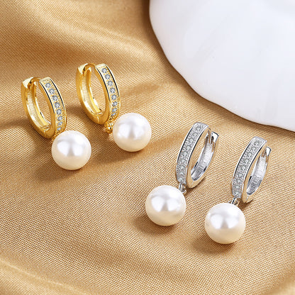 Perlenbesetzte Ohrringe mit Glanzdetail ⎜ Klassischer Look für stilvolle und festliche Anlässe