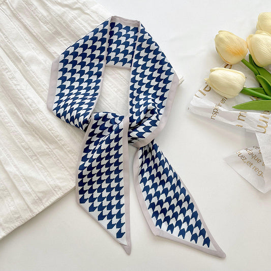 Schmales Seidenband für Damen ⎜ Vielseitiges Accessoire für Hals, Haar oder Tasche mit modischem Print