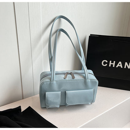 Multifunktionale Umhängetasche für Damen ⎜ Stylische Schultertasche mit Außentaschen im Box-Design