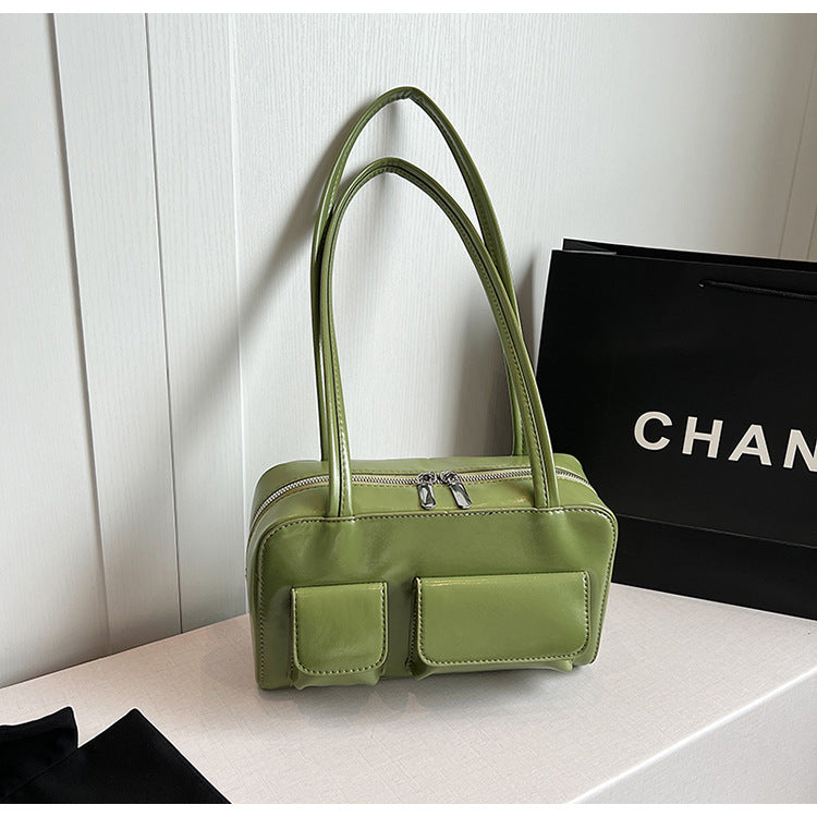 Multifunktionale Umhängetasche für Damen ⎜ Stylische Schultertasche mit Außentaschen im Box-Design