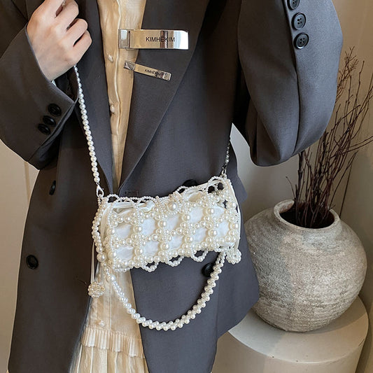 Perlen Clutch für Damen ⎜ Edle Mini Schultertasche mit funkelnden Details für festliche Anlässe