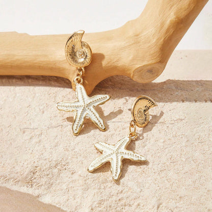 Sommerlicher Ohrschmuck mit Seestern ⎜ Maritimes Motiv für Urlaubs- und Strand-Looks