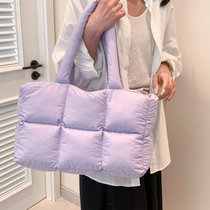 Puff-Tasche für Damen ⎜ Gepolsterte Schultertasche in Stepp-Optik für gemütliche Tage