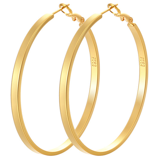 Goldene Ohrringe für Damen ⎜ Leichtes Ovaldesign für stilvolle Kombinationen im Alltag