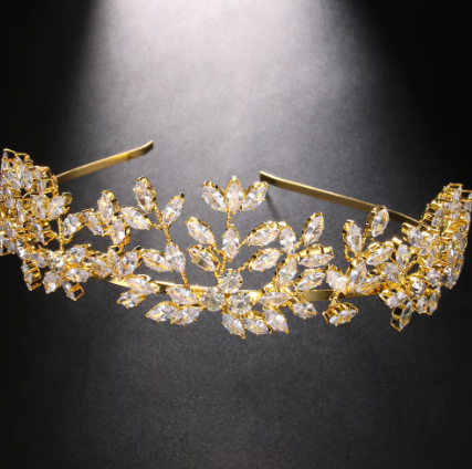 Brautkrone mit Strasssteinen für Damen ⎜ Edler Kopfschmuck für Hochzeit, Ball und festliche Anlässe