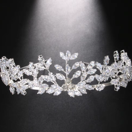 Brautkrone mit Strasssteinen für Damen ⎜ Edler Kopfschmuck für Hochzeit, Ball und festliche Anlässe
