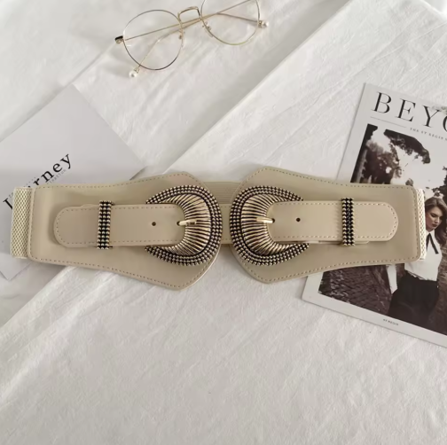 Breiter Taillengürtel mit Doppelschnalle ⎜ Modischer Akzent für Kleider und elegante Styles