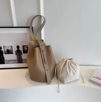 Große Schultertasche für Damen ⎜ Klassische Beuteltasche mit Innentasche für Arbeit und Stadtleben