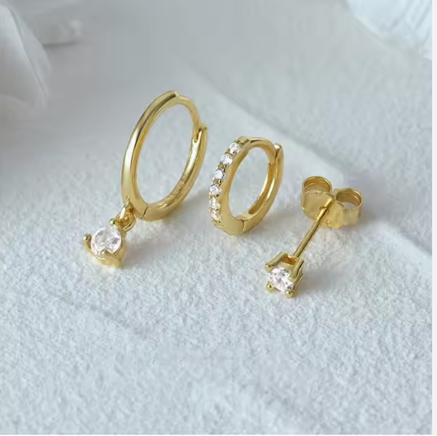 Elegantes Set aus Ohrschmuck ⎜ Drei Varianten mit Zirkonia für flexible Looks und besondere Anlässe