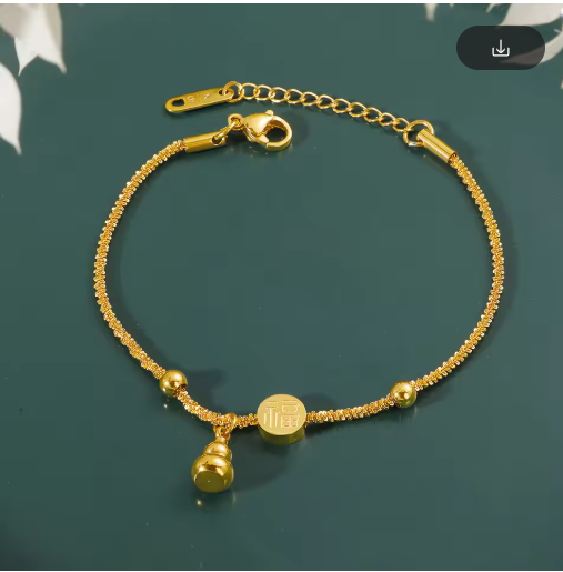 Kette für Damen ⎜ Vergoldete Kette mit Glückssymbol und Kürbisanhänger für traditionelle und stilvolle Looks