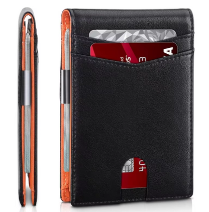 Ultraflache RFID-Brieftasche für Herren ⎜ Dünne Lederbörse mit Platz für bis zu 12 Karten und Schutzfunktion