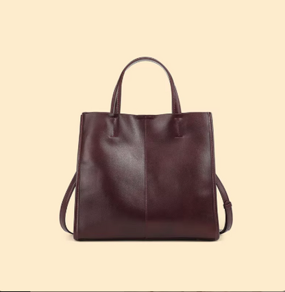 Große Tragetasche für Damen ⎜ Klassische Schultertasche in Lederoptik mit viel Platz für Arbeit und Alltag