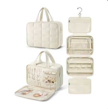 Aufhängetasche für Pflegeprodukte ⎜ Waschbare Kosmetiktasche mit Fächern für unterwegs und zu Hause