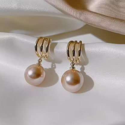 Perlenohrringe im Retro-Stil ⎜ Dezente Vintage-Optik mit goldenen Ringen für zeitlose Alltags-Eleganz