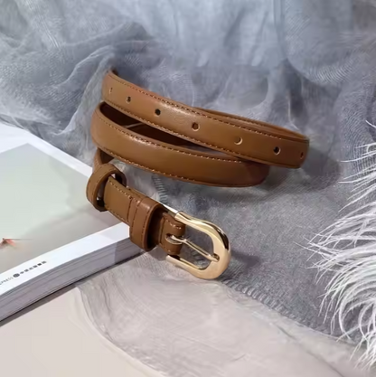 Schlanker Damen-Gürtel mit Schnalle ⎜ Verstellbares Modell für Jeans, Kleider und Alltagslooks