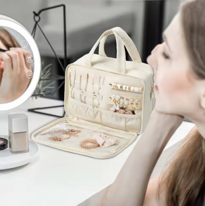 Aufhängetasche für Pflegeprodukte ⎜ Waschbare Kosmetiktasche mit Fächern für unterwegs und zu Hause