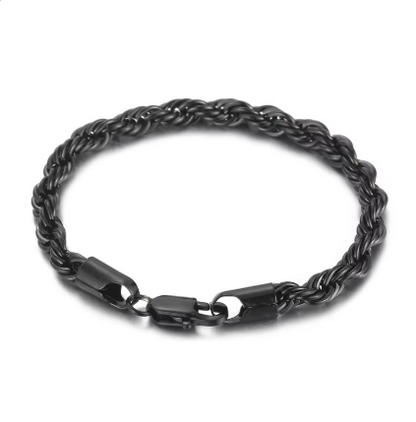 Kordelarmband für Herren ⎜ Robuste Gliederkette in Goldoptik mit japanischem Verschluss für markante Styles