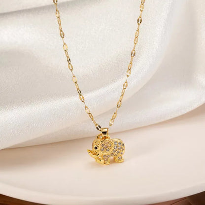 Elefanten-Kette mit Symbolkraft ⎜ Vergoldeter Halsschmuck für stilvolle Looks mit Glücksbringer