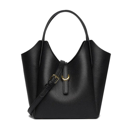 Henkeltasche für Damen aus Lederoptik ⎜ Geräumige Umhängetasche mit Tragegriff für elegante Alltagslooks