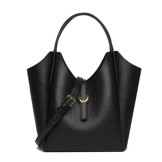 Henkeltasche für Damen aus Lederoptik ⎜ Geräumige Umhängetasche mit Tragegriff für elegante Alltagslooks