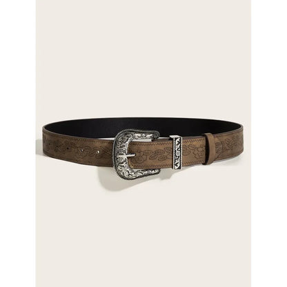 Unisex-Gürtel mit Westernprägung ⎜ Statement-Modell mit Metallschnalle für Jeans und Freizeit