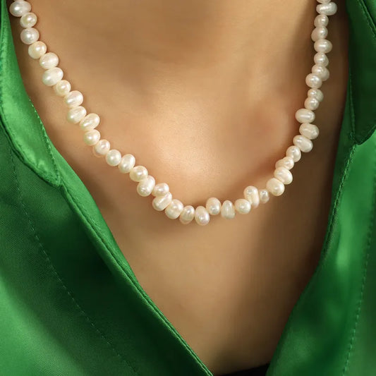 Perlenkette für Damen ⎜ Zeitloses Vintage-Design aus natürlichen Perlen für elegante Alltagslooks