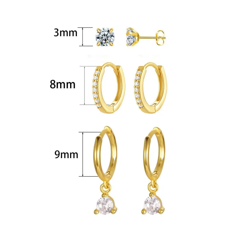 Elegantes Set aus Ohrschmuck ⎜ Drei Varianten mit Zirkonia für flexible Looks und besondere Anlässe
