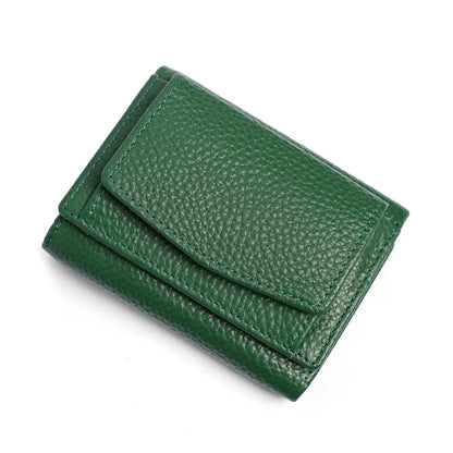 Kompakte Damen Geldbörse mit Druckknopf ⎜ Weiche Brieftasche in kräftigen Farben für Karten und Münzen