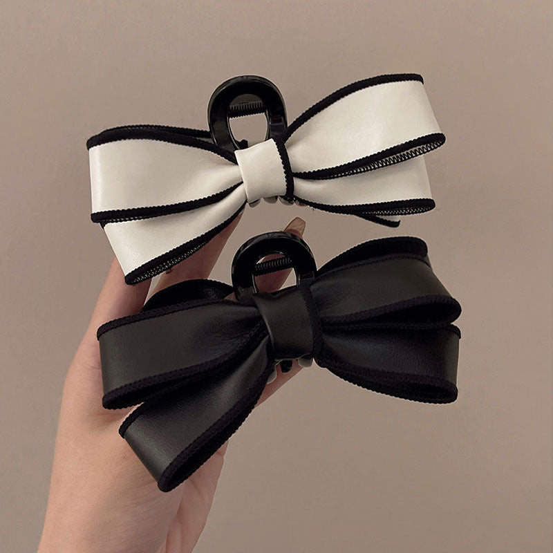 Haarklammer mit Schleife für Damen ⎜ Eleganter Claw Clip im French-Stil für stilvolle Frisuren im Alltag
