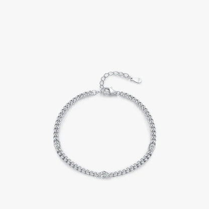 Damenarmband in Silberoptik ⎜ Klassisches Design mit Zirkonia für moderne und festliche Looks (925 Silber)