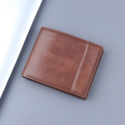 Herrenbörse mit Münzfach und Kartenfächern ⎜ Kompaktes Leder-Portemonnaie mit RFID-Abschirmung